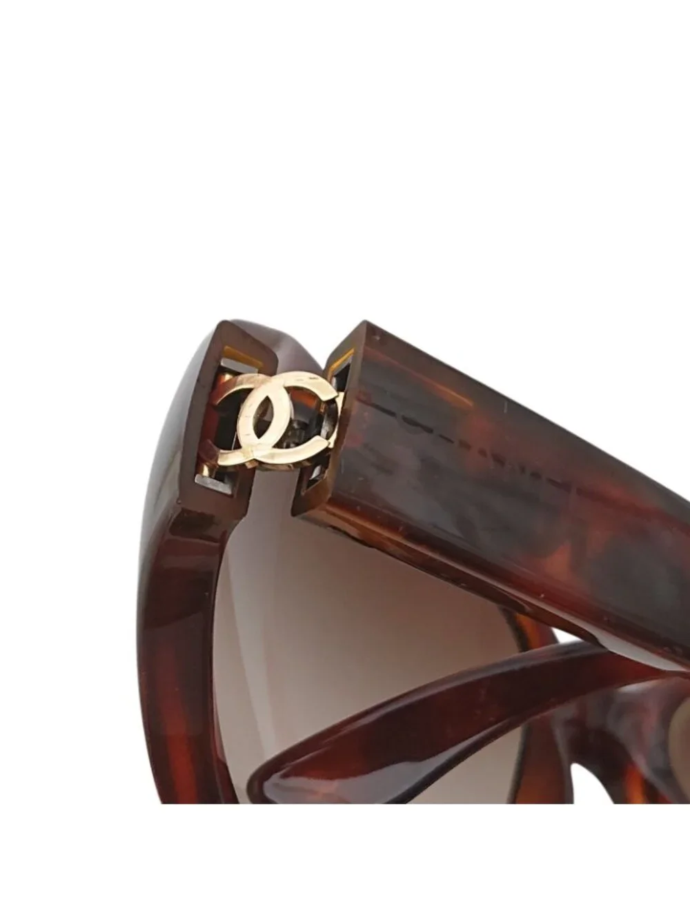 Chanel Sunglasses CC Logo Tortoiseshell Pattern Brown Eyewear